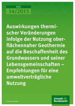 Auswirkungen thermi-scher Veränderungen infolge der Nutzung