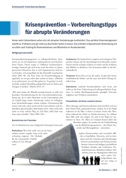 Krisenprävention – Vorbereitungstipps für abrupte Veränderungen