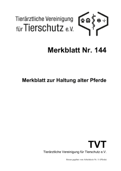 Haltung alter Pferde - Tier&auml;rztliche Vereinigung f&uuml;r Tierschutz