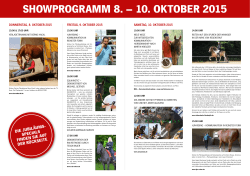 SHOWPROGRAMM 8. – 10. OKTOBER 2015