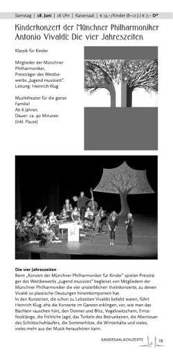 hinderhonzeri der M&uuml;nchner Philharmoniker Antonio Vivaldi: Die