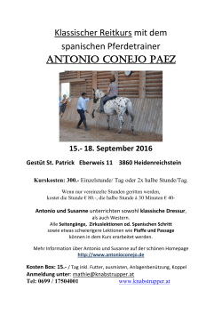 Klassischer Reitkurs mit dem spanischen Pferdetrainer ANTONIO