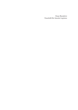 Fuzzy Boundaries Festschrift für Antonio Loprieno
