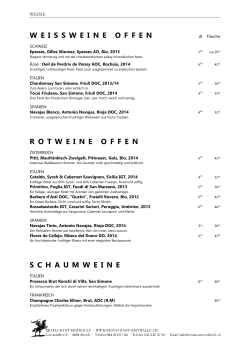 Weinkarte - Restaurant Reithalle