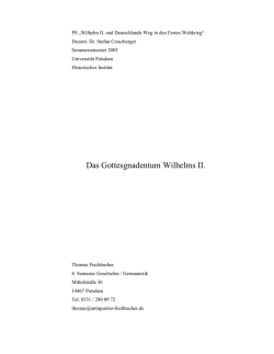 Das Gottesgnadentum Wilhelms II.