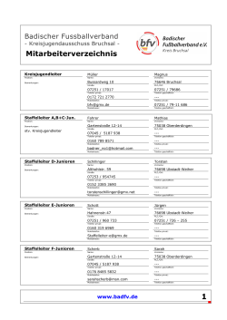 Mitarbeiterverzeichnis - Badischer Fußballverband