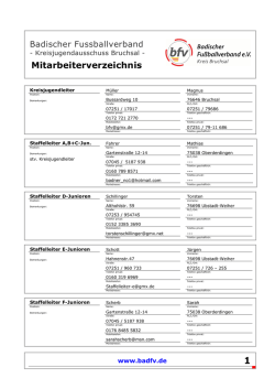 Mitarbeiterverzeichnis - Badischer Fu&szlig;ballverband
