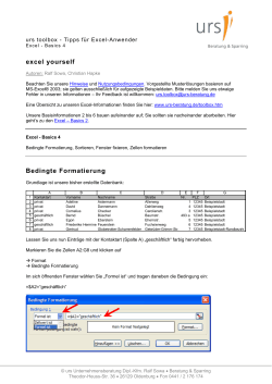Excel - Basics 4 - urs Unternehmensberatung Ralf Sowa