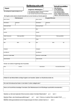 Selbstauskunft - Schult Immobilien GbR