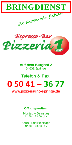 bringdienst - Pizzeria Uno