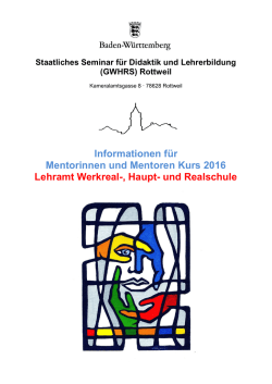 Informationsmappe WHR K2016 f&uuml;r Mentorinnen und Mentoren