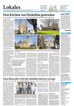 Drei Kirchen von F&ouml;rderliste gestrichen