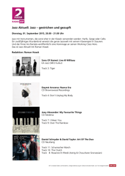Jazz Aktuell: Jazz &ndash; gestrichen und gezupft
