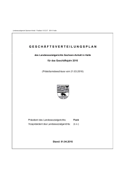 Gesch&auml;ftsverteilungsplan  - Landessozialgericht Sachsen