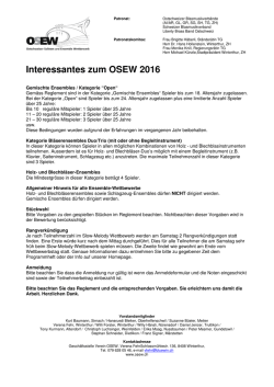 Interessantes zum OSEW 2016