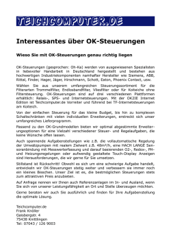 Interessantes &uuml;ber OK-Steuerungen