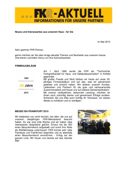 Neues und Interessantes aus unserem Haus