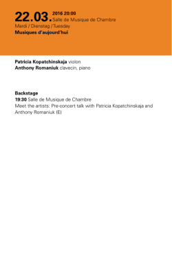Patricia Kopatchinskaja violon Anthony Romaniuk clavecin, piano