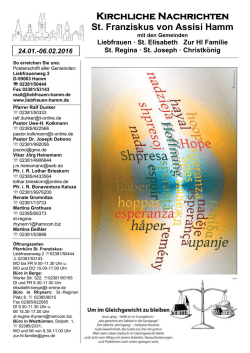 Information vom 24. u. 30.01.2015 (3. u. 4