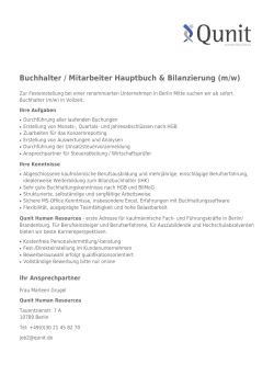 Buchhalter / Mitarbeiter Hauptbuch & Bilanzierung (m/w)