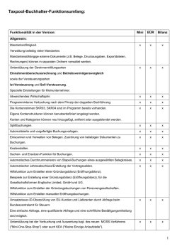 Taxpool Buchhalter Funktionsumfang