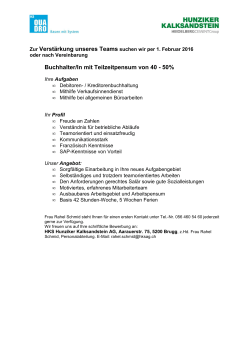 Buchhalter - HKS Hunziker Kalksandstein AG