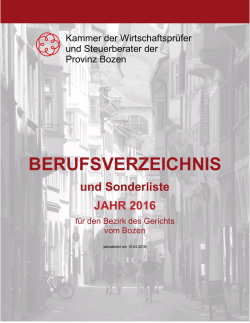 Berufsverzeichnis und Sonderliste