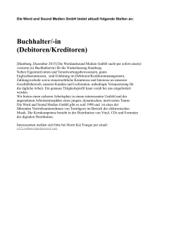 Buchhalter/-in (Debitoren/Kreditoren)