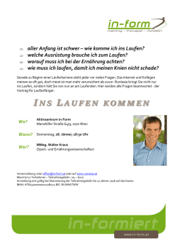 ins laufen kommen