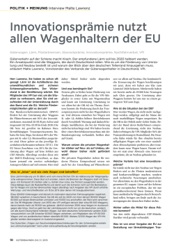 Innovationspr&auml;mie nutzt allen Wagenhaltern der EU