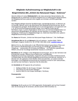Mitglieder-Aufnahmeantrag zur Mitgliedschaft in der Bürgerinitiative