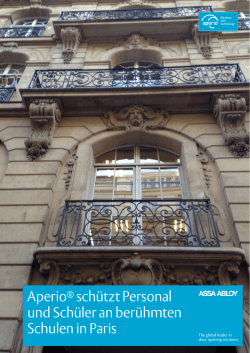 Aperio® schützt Personal und Schüler an berühmten Schulen in Paris
