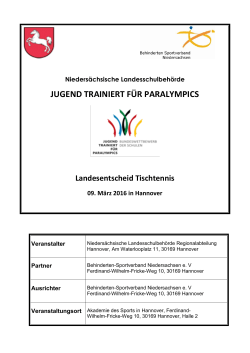 jugend trainiert f&uuml;r paralympics - beim Behinderten Sportverband