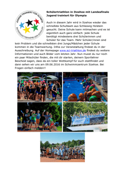 Schülertriathlon in Itzehoe mit Landesfinale Jugend trainiert