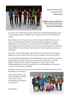 Jugend trainiert f&uuml;r Olympia 2016: Skilanglauf M&auml;dchen
