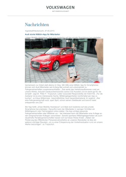 Audi startet Mitfahr-App für Mitarbeiter