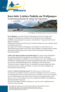 Kurz-Info: Leichtes Paddeln am Wolfgangsee