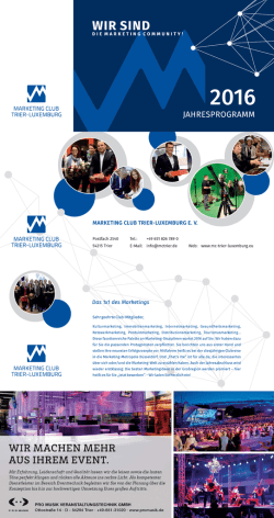 Jahresprogramm 2016 - Marketing Club Trier