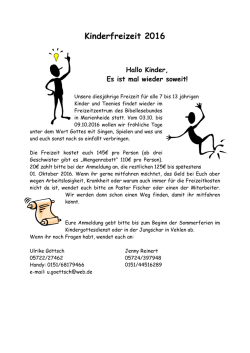 Kindergottesdienstfreizeit 2000