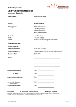 leistungsverzeichnis
