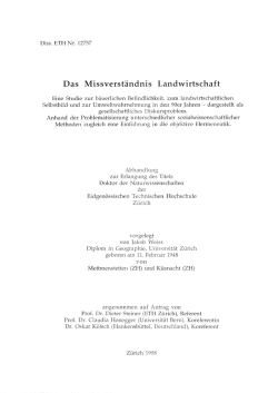 Das Missverständnis Landwirtschaft - ETH E-Collection