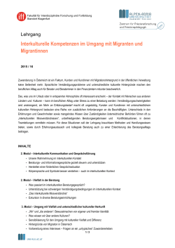 Interkulturelle Kompetenzen im Umgang mit Migranten und