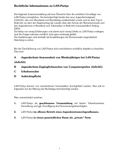 Rechtslage LAN-Partys - Deutscher Marinebund