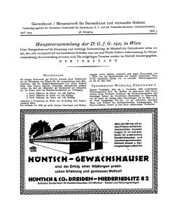 Gartenkunst / Monatsschrift für Gartenkunst und verwandte Gebiete