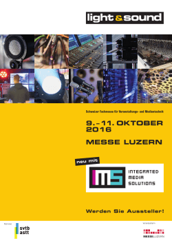 9. – 11. OKTOBER 2016 MESSE LUZERN