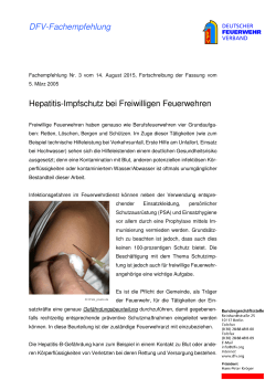 DFV: Hepatitis-Impfschutz bei Freiwilligen Feuerwehren