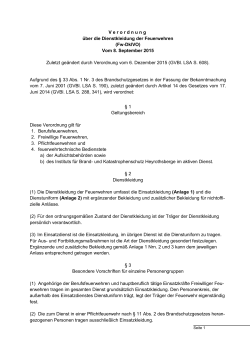 Verordnung über die Dienstkleidung der Feuerwehren (Fw