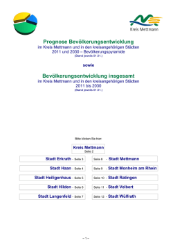 Prognose Bevölkerungsentwicklung