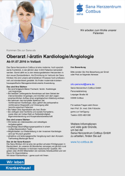 Oberarzt /-ärztin Kardiologie/Angiologie