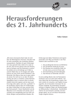 Herausforderungen des 21. Jahrhunderts